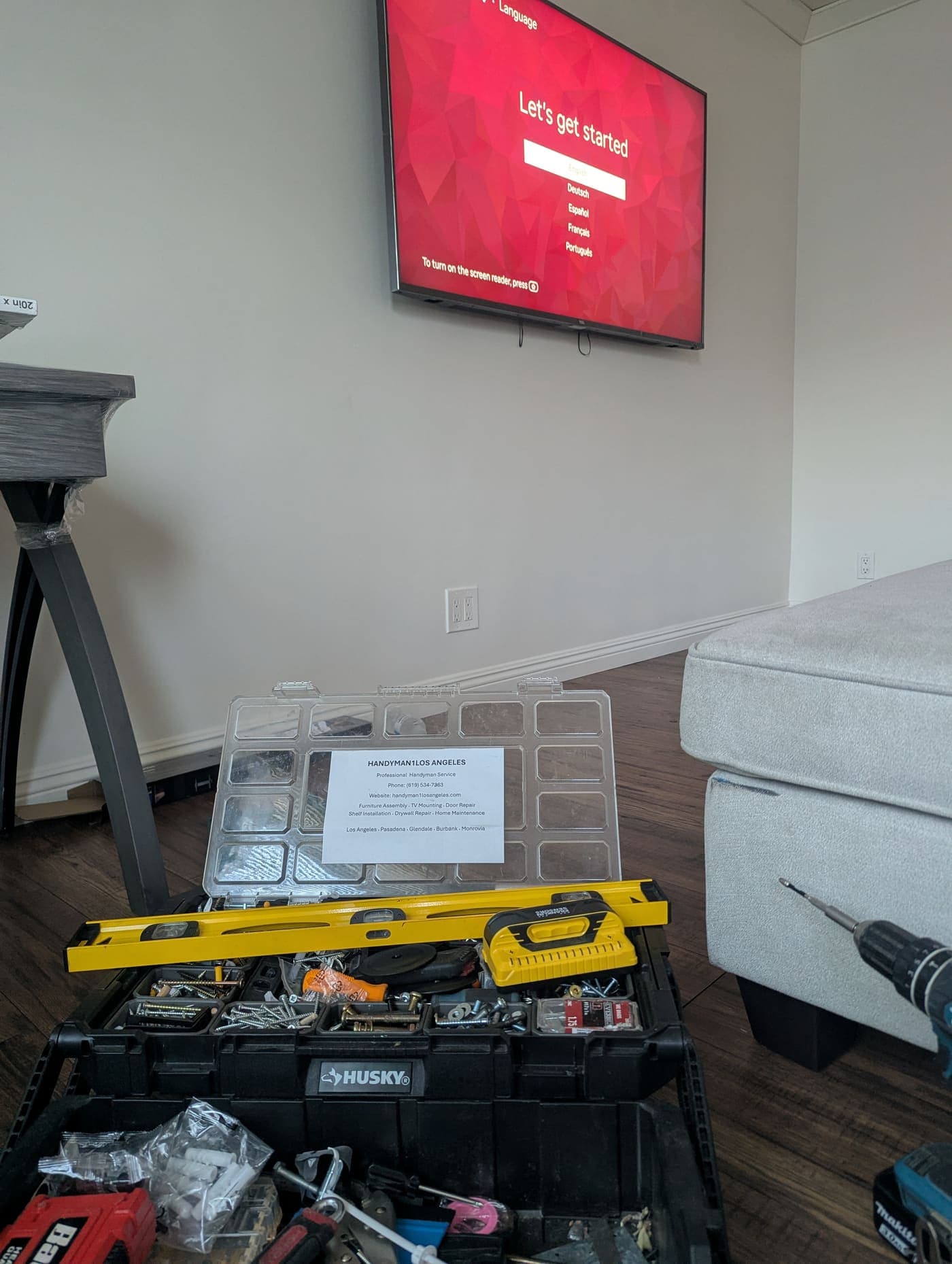 TV mounting project photo in the Los Angeles area