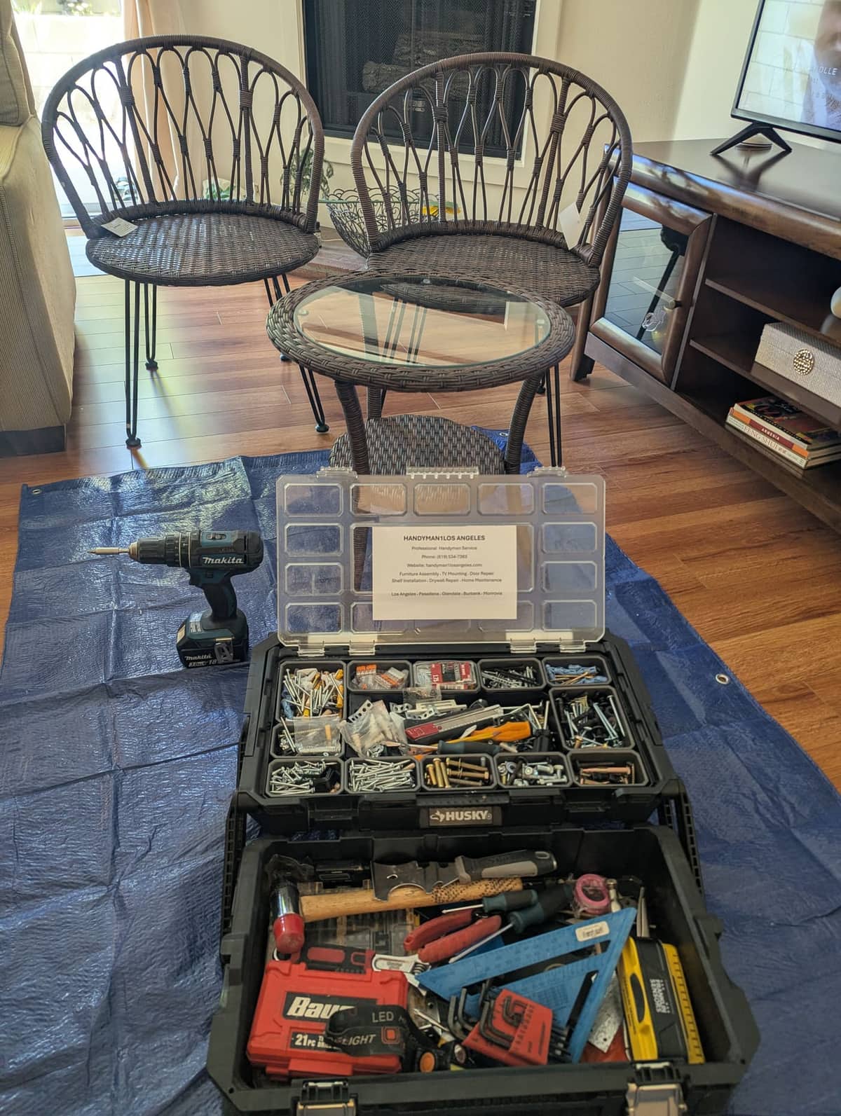 Furniture assembly completed in Monrovia, California home