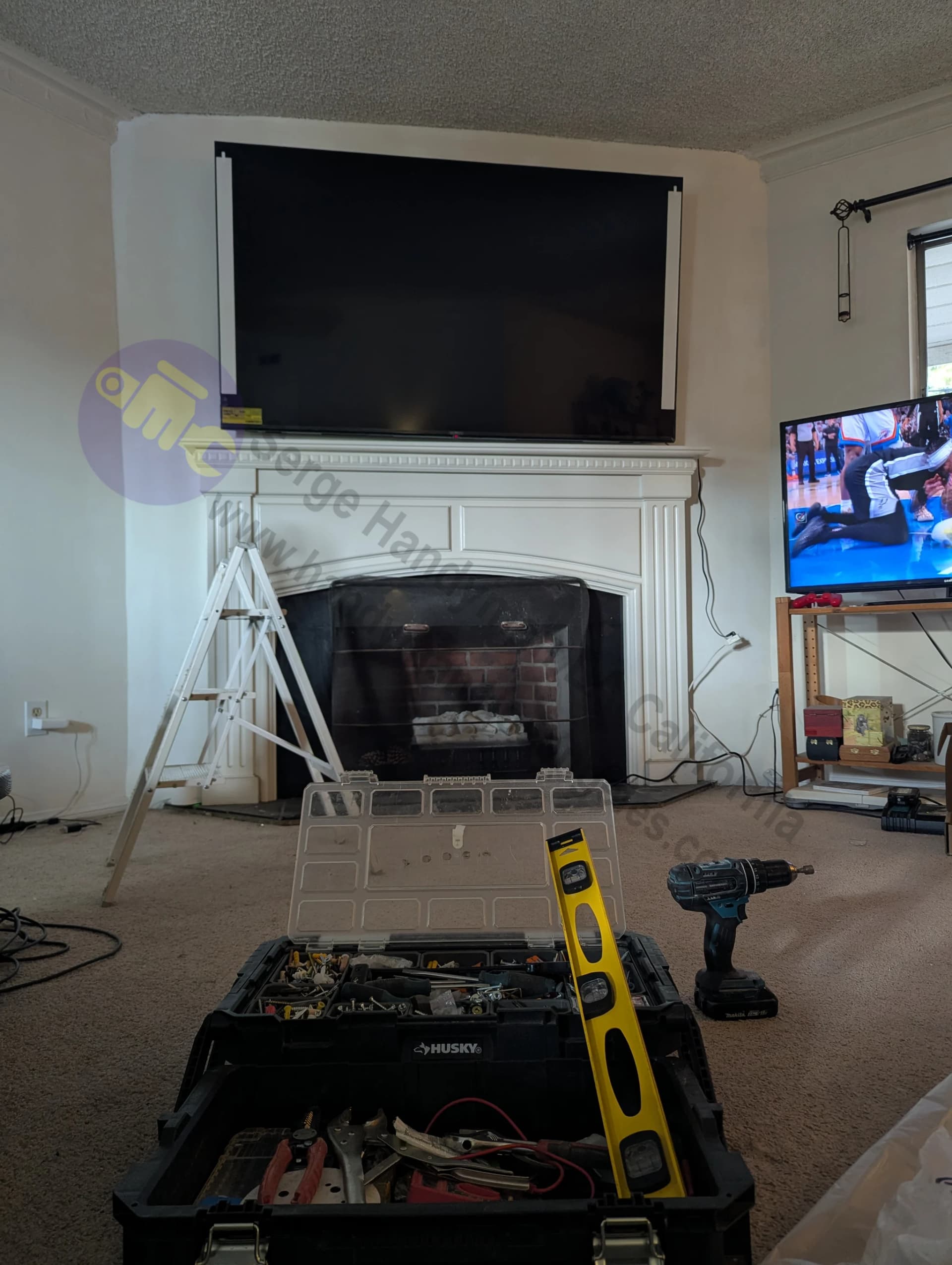 TV mounting in Beverly Hills California, 85-inch flat screen TV