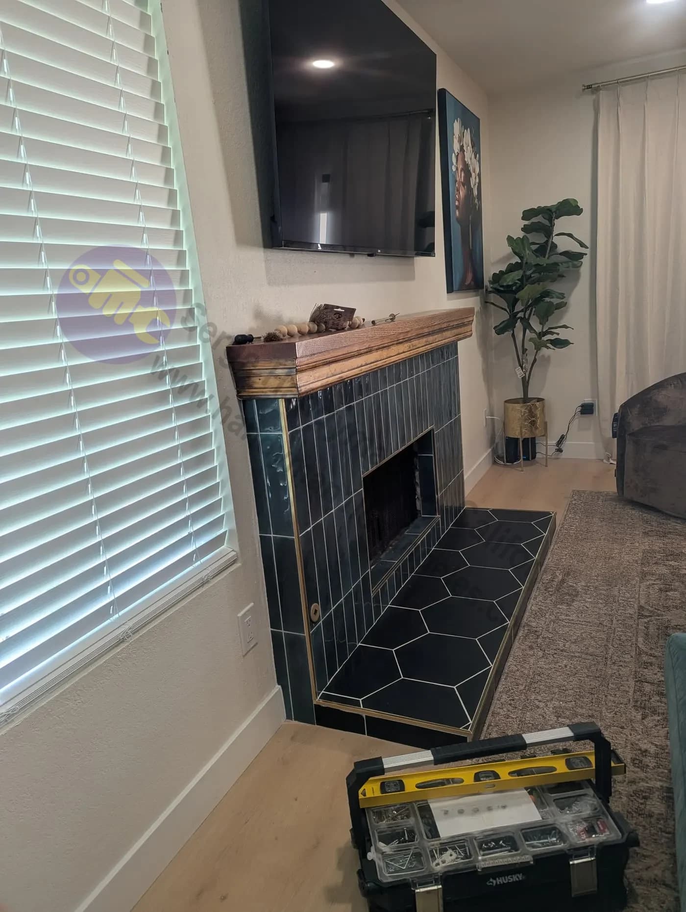TV mounting above fireplace in Pasadena